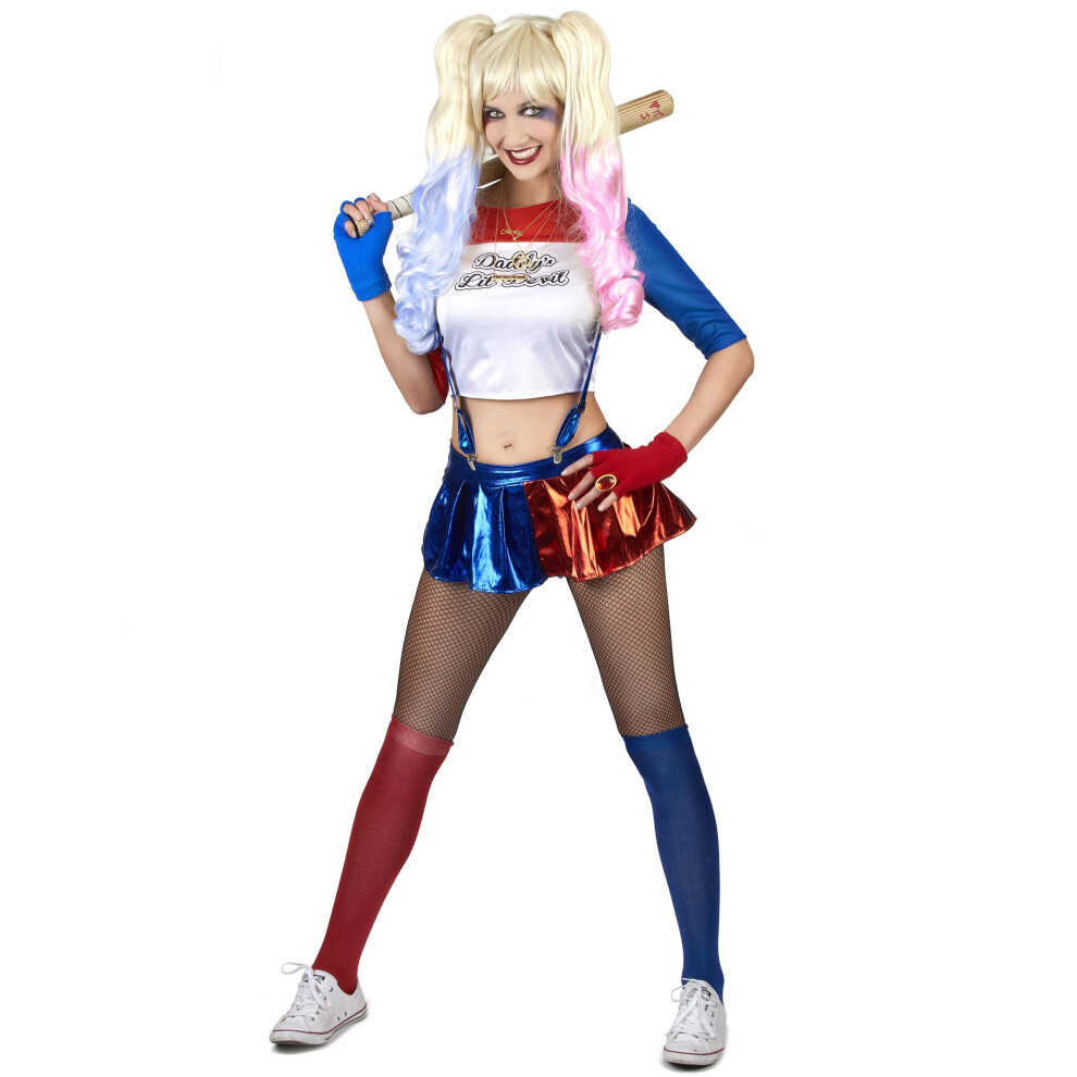 Rubies (S) Devilish Harlequin Costume For Women Red/Blue