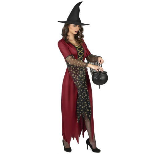 Rubies (S) Red and gold witch costume for women 1