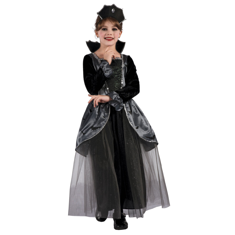 Rubies (L 10-12 Years (130-140 Cm)) Countess Of Bats Costume For Girls Black/Gray