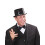 Rubies Black sequin top hat with black outline for adults 1