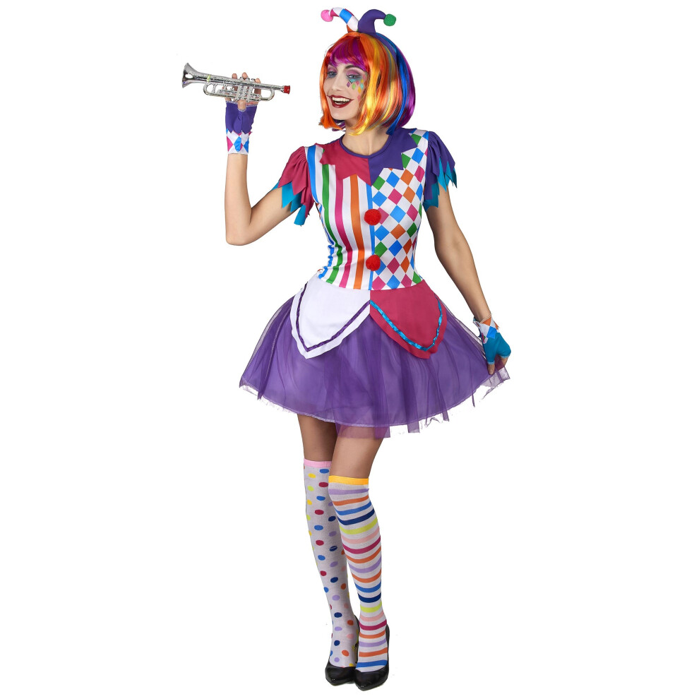 Rubies Harlequin Costume With Colorful Pompoms For Women