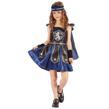 (M 7-9 years (120-130 cm)) Royal lion knight costume for girls