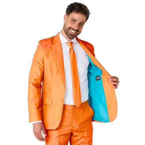 Rubies (XXL (EU 60-62)) Mr. Solid orange suit for men Suitmeister 2