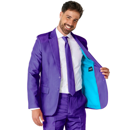 Rubies (L (EU 52-54)) Mr. Solid purple suit for men Suitmeister 2