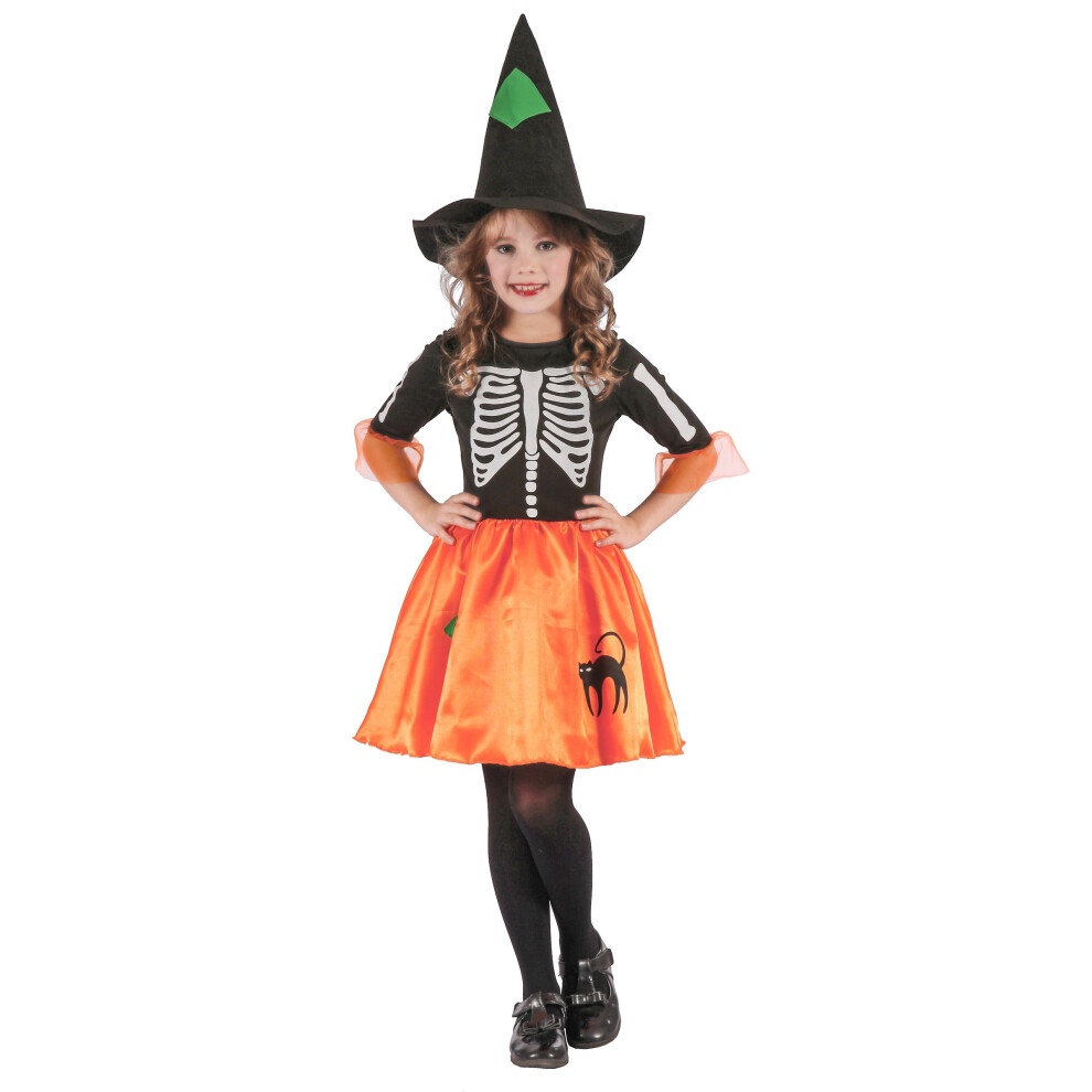 Rubies (M 7-9 Years (120-130 Cm)) Skeleton Witch Costume For Girls