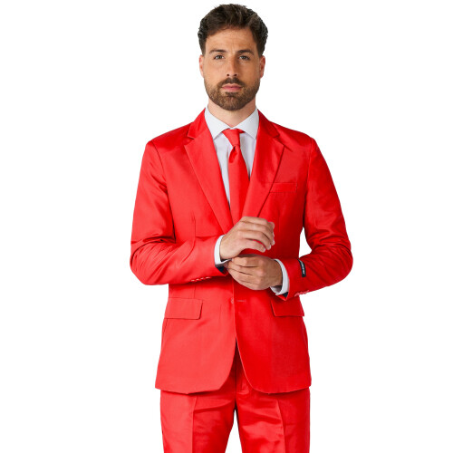Rubies (XXL (EU 60-62)) Mr. Solid red suit for men Suitmeister 1