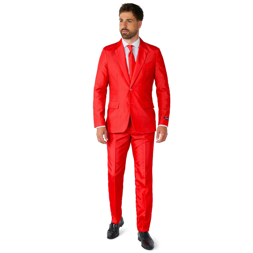 Rubies (Xxl (Eu 60-62)) Mr. Solid Red Suit For Men Suitmeister