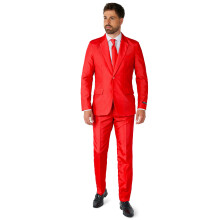 (M (EU 48-50)) Mr. Solid red suit for men Suitmeister