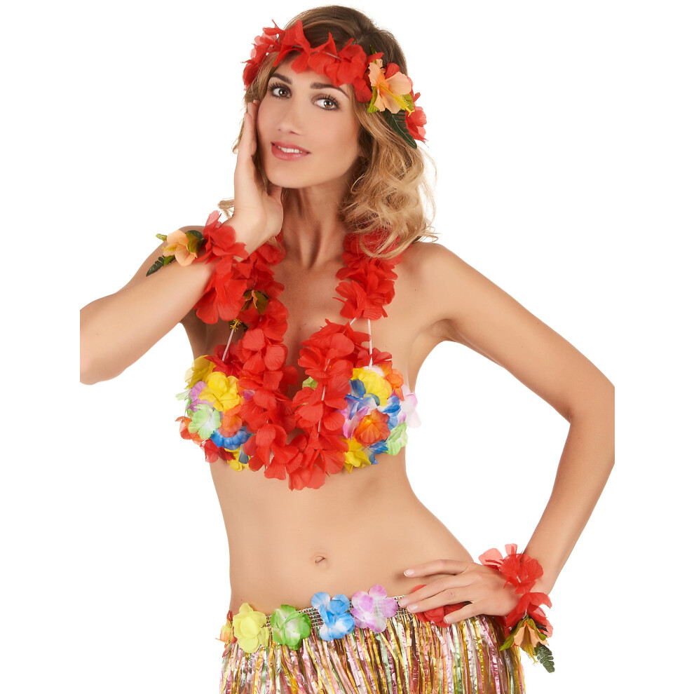 Rubies Adult Hawaiian Floral Set Red