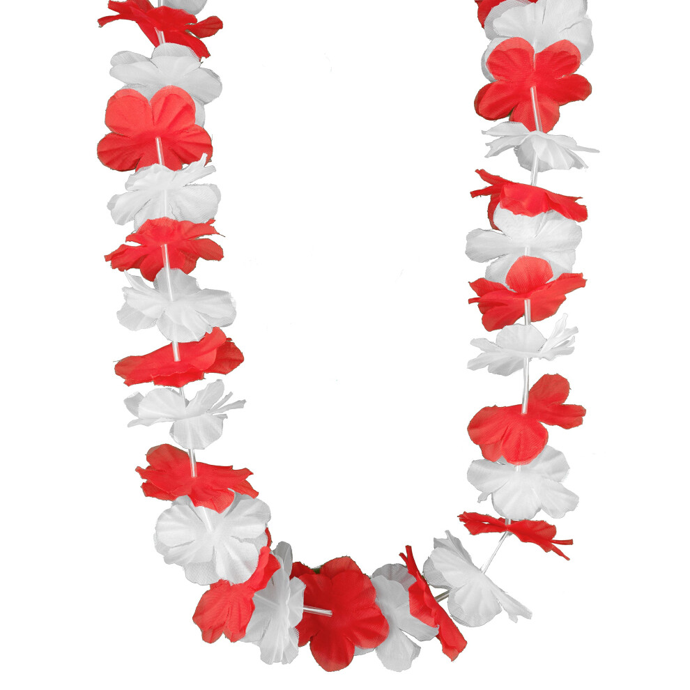 Rubies Hawaiian Red And White Supporter Necklace For Adults White,Red