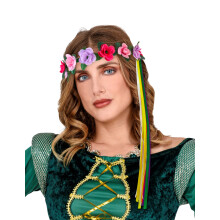 Multicolored flower hair ring for hippie fairy Elf