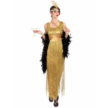 (M) Women's Gold Fringed Charleston Costume