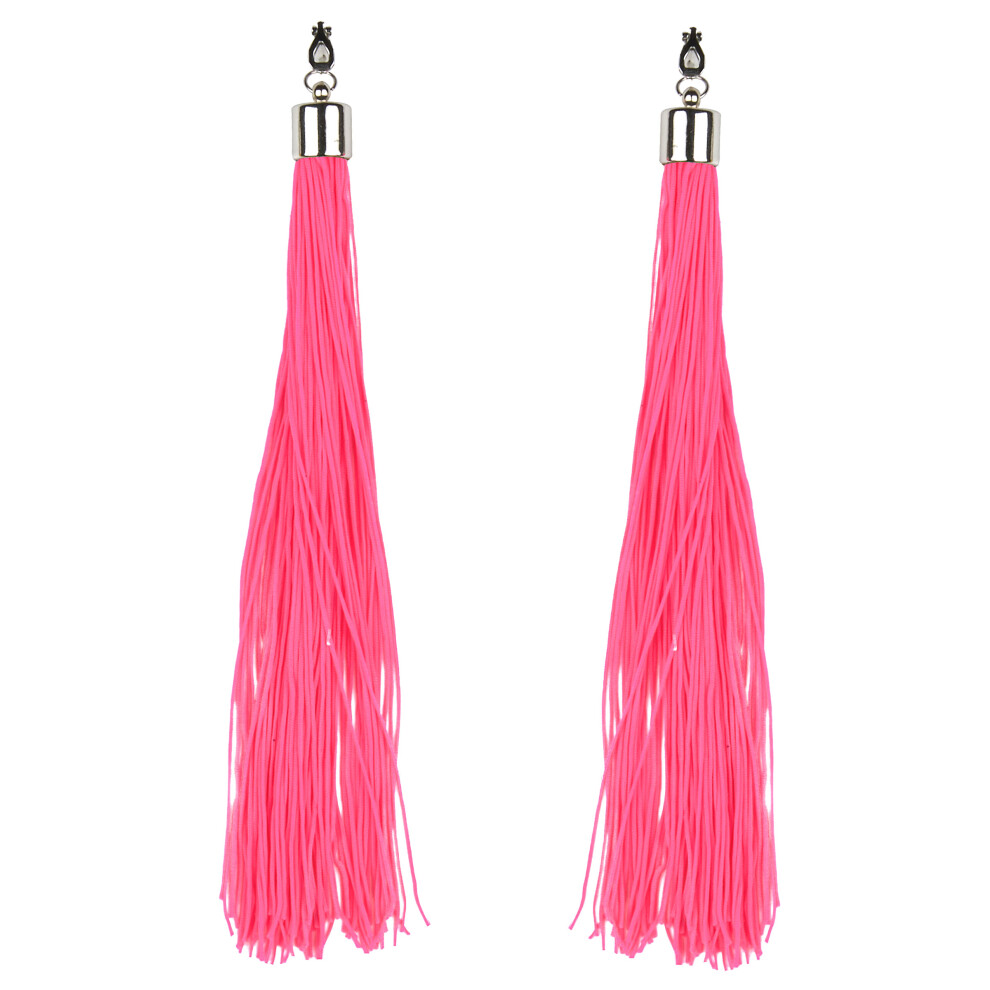 Rubies Adult Neon Fringe Earrings Pink