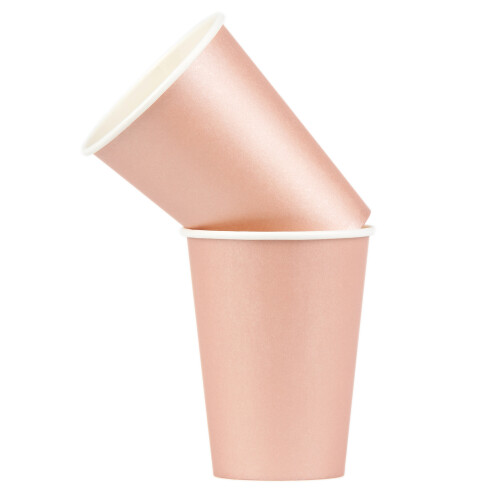 Rubies 8 Rose Gold Paper Cups 210 ml 1