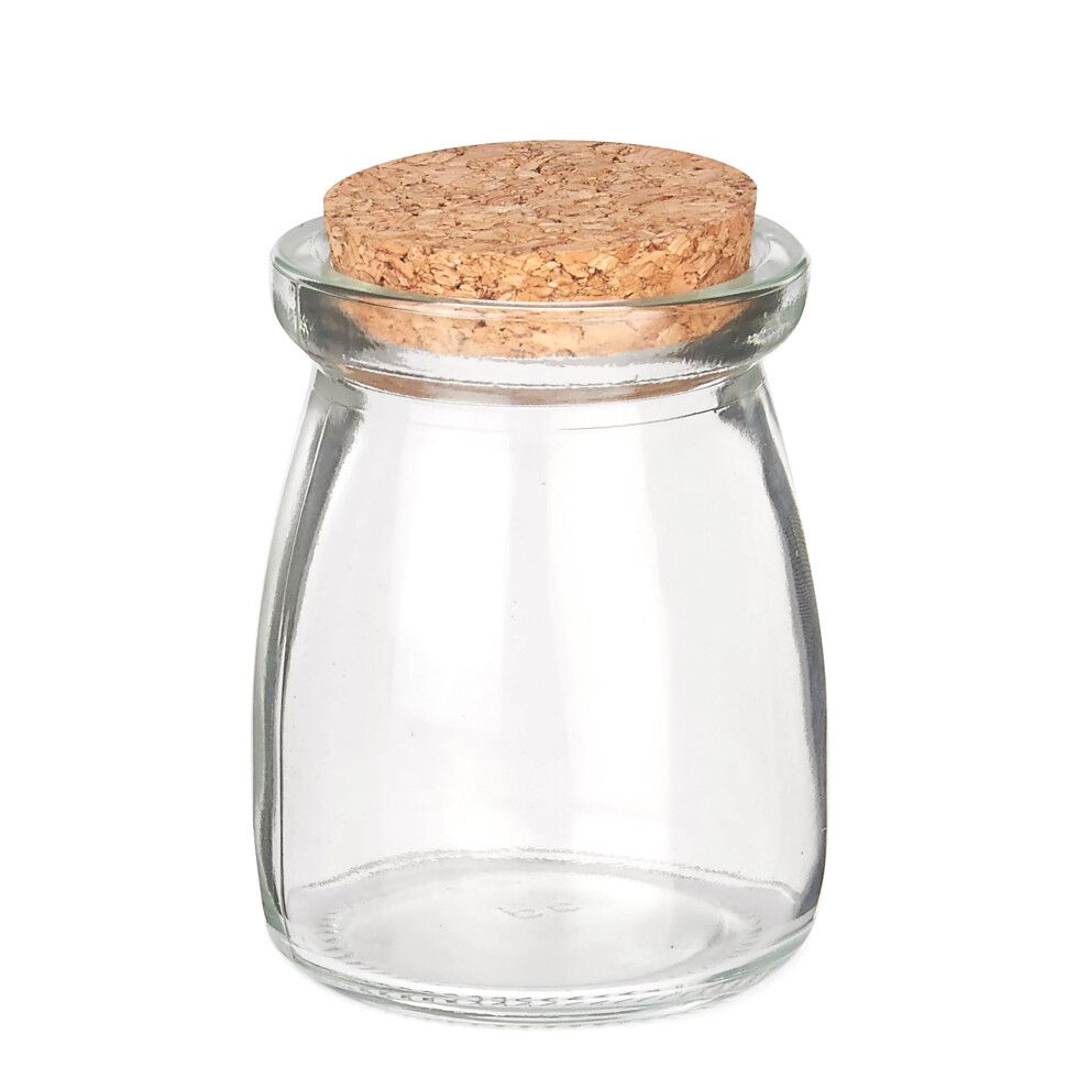 Small glass jar with cork stopper 8 cm