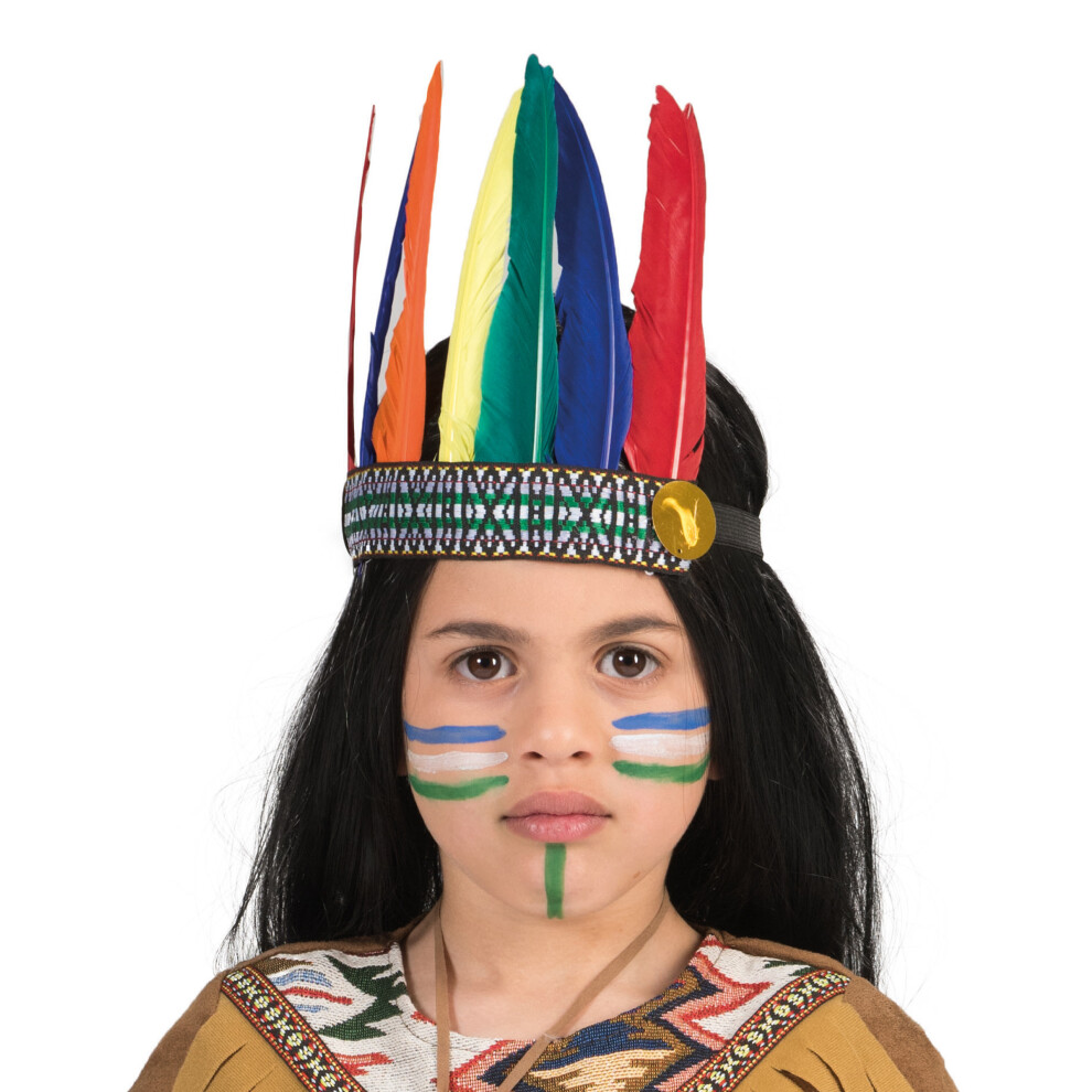 Rubies Colorful Indian Headdress For Children Blue
