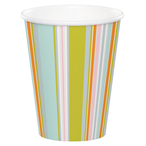 Rubies 8 Jungle Striped Multicolored Paper Cups 256 ml
