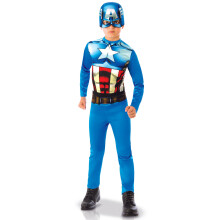 (7 to 8 years (122 to 128 cm)) Classic Captain America costume for boys