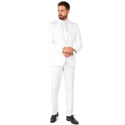 Rubies (L (EU 52-54)) Mr. Solid white suit for men Suitmeister