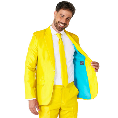 Rubies (L (EU 52-54)) Mr. Solid yellow men's suit Suitmeister 2