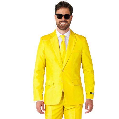 Rubies (L (EU 52-54)) Mr. Solid yellow men's suit Suitmeister 1
