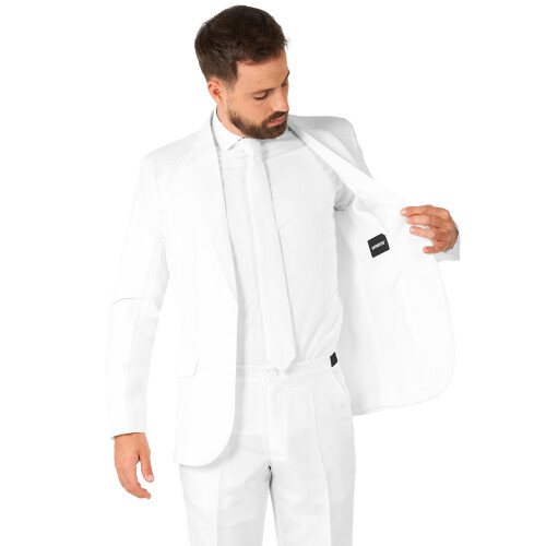 Rubies (L (EU 52-54)) Mr. Solid white suit for men Suitmeister 2