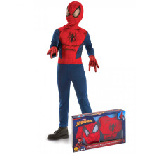 (7 to 8 years (122 to 128 cm)) Classic Spiderman set with boy's gloves