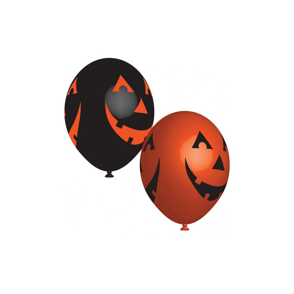 Rubies 6 Smiling Pumpkin Latex Balloons 27Cm
