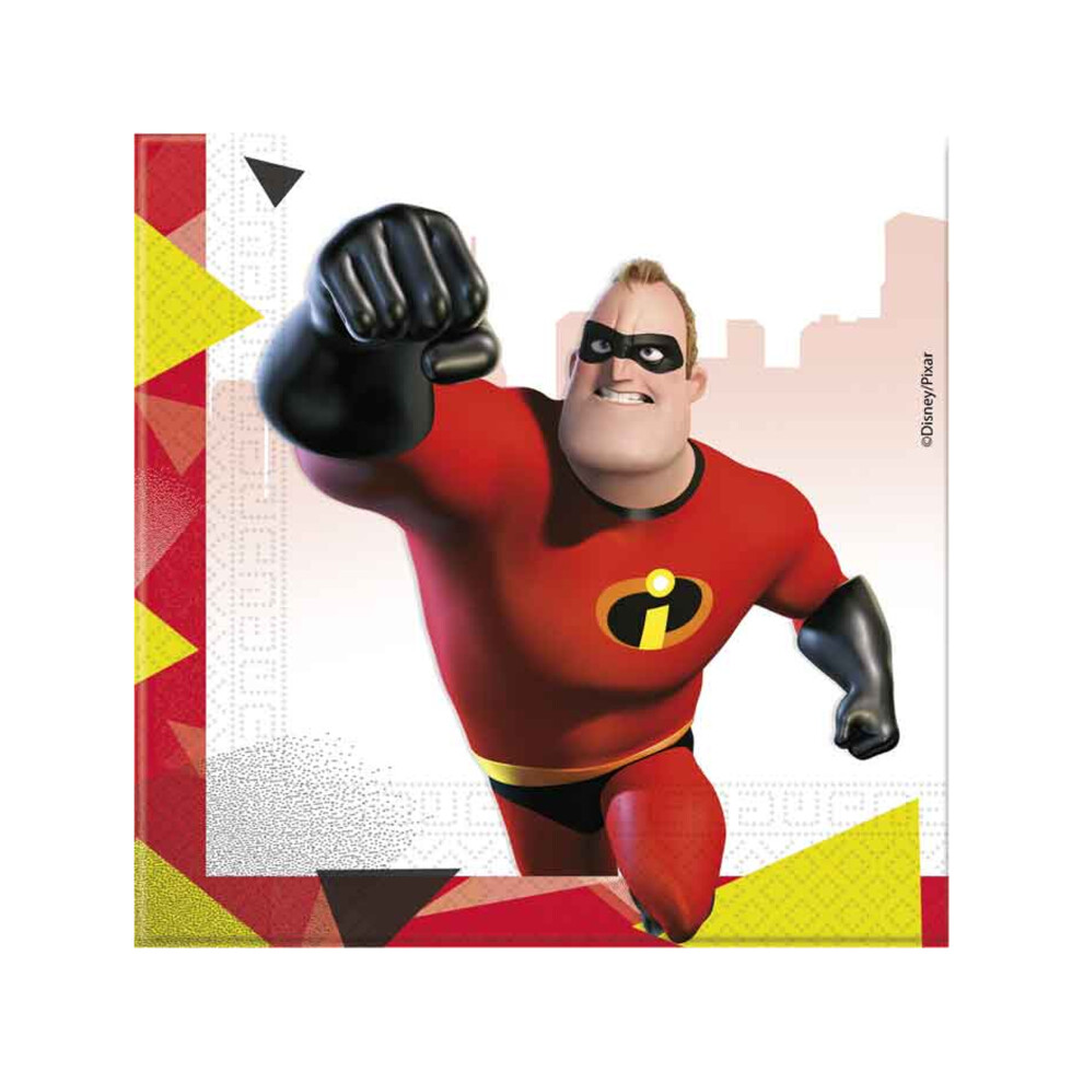 Rubies 20 Incredibles 2 Napkins 33 X 33 Cm