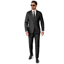 (S (EU 44-46)) Mr. Solid black men's suit by Suitmeister