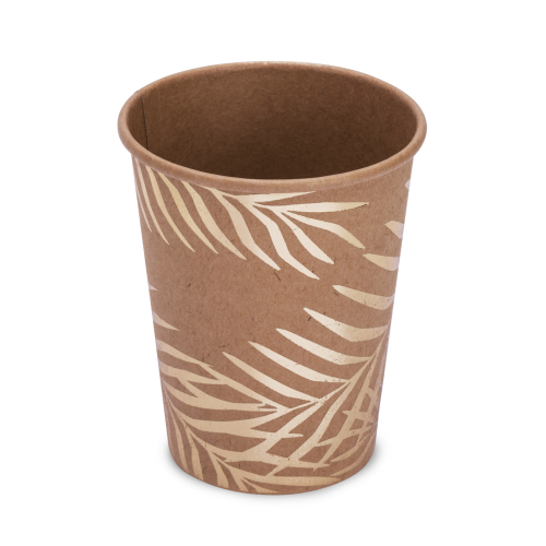 Rubies 8 Kraft Paper Cups Golden Palm 200 ml