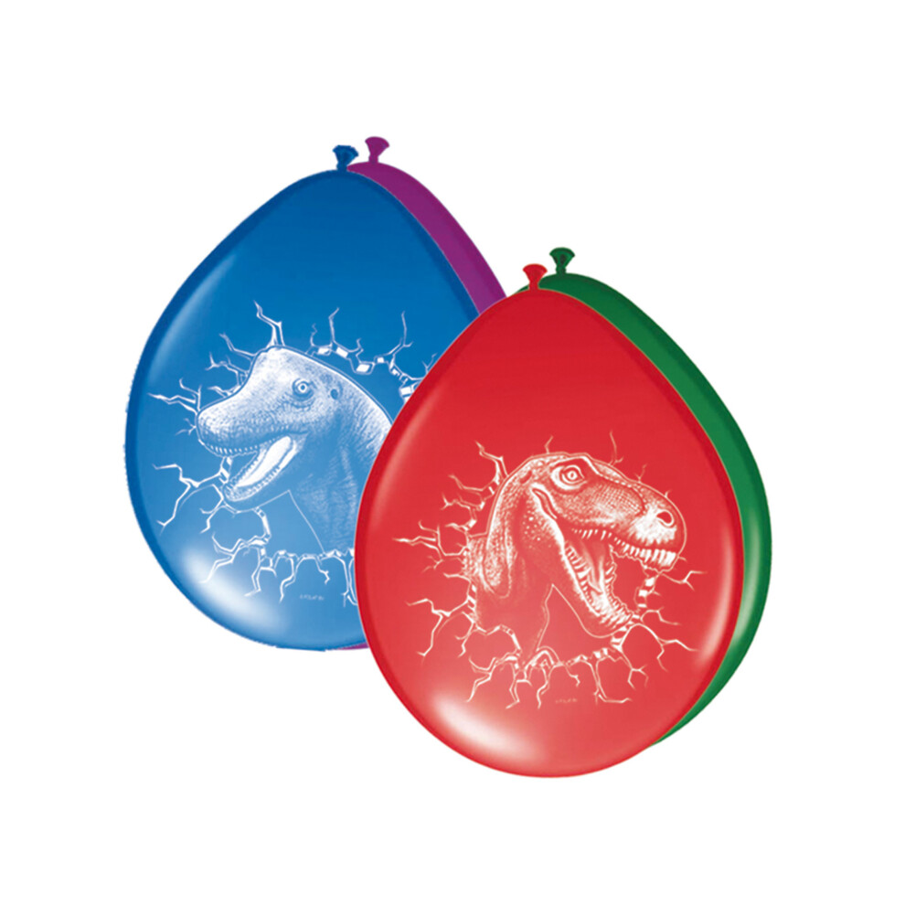 Rubies 6 Multicolored Dinosaur Latex Balloons 30 Cm