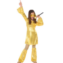 Kultainen Disco Tyttö Puku