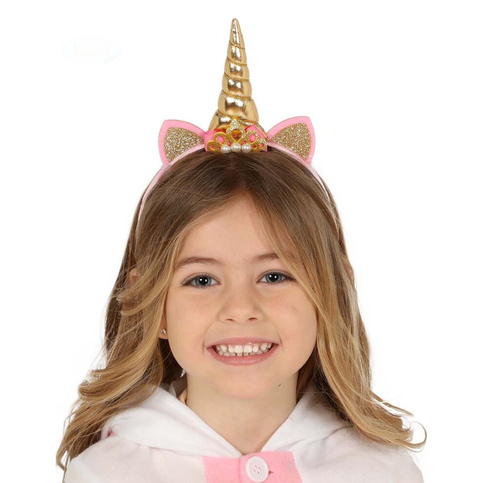 Rubies Gold And Pink Unicorn Headband For Children Pink,Gold