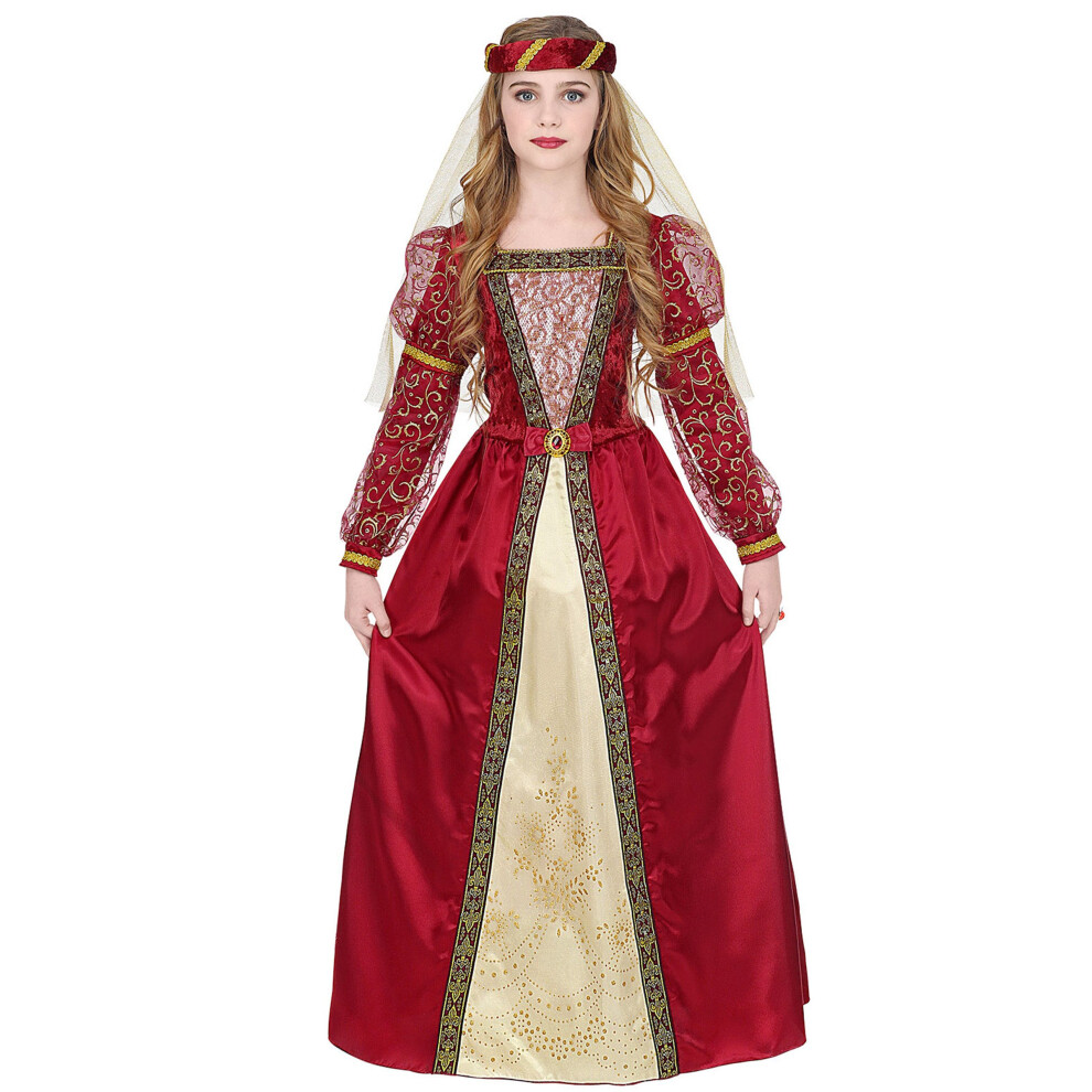 New Rubies Unisex Kids Royal Medieval Princess Costume For Girls Red