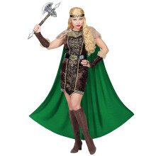 (M) Women's fur Viking costume with cape