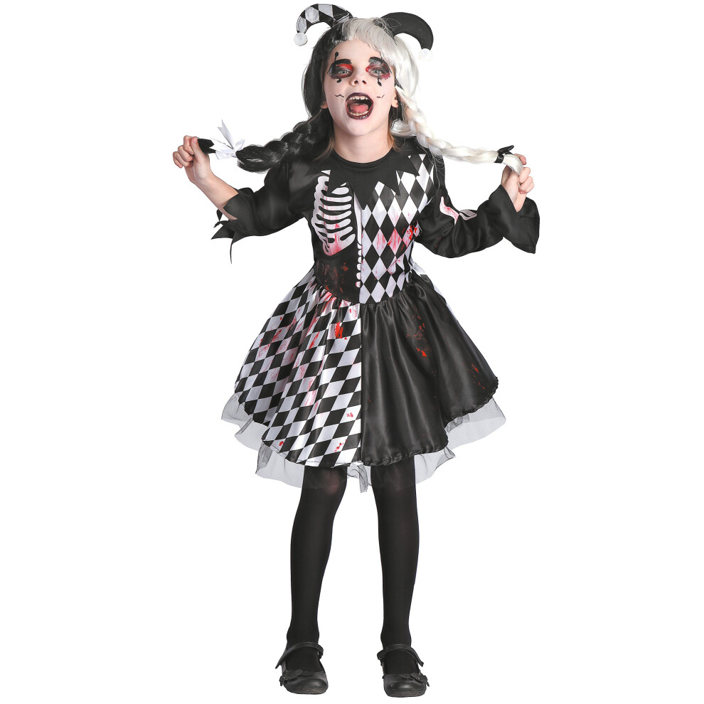 Rubies (M 7-9 Years (120-130 Cm)) Bloody Harlequin Costume For Girls