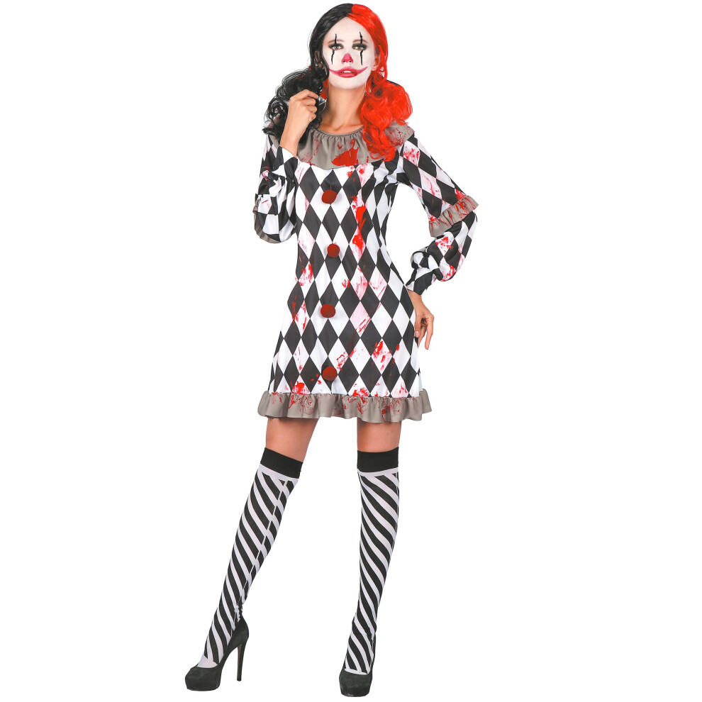 Rubies (M) Bloody Clown Costume For Women Black/White
