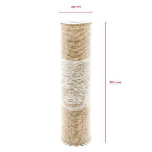 Rubies Jute table runner with lace center 28 cm x 2.75 m 2