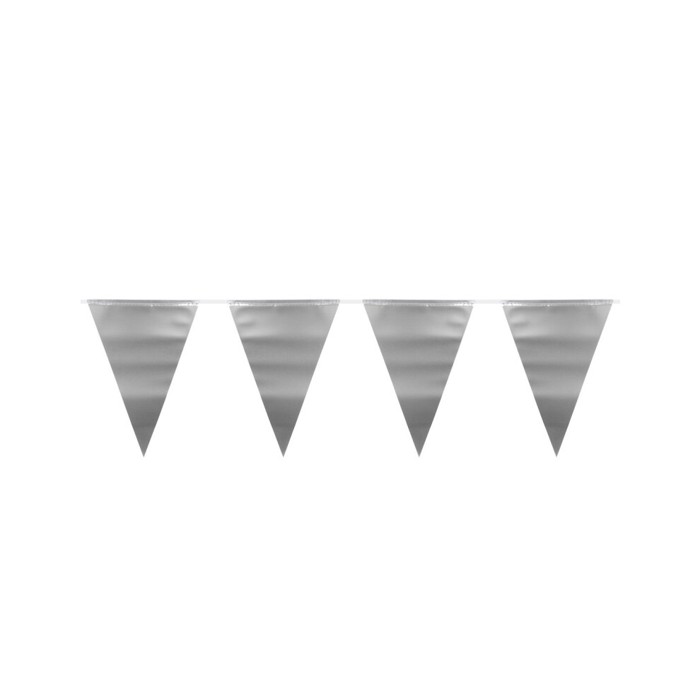 Rubies 6M Metallic Pennant Garland Silver