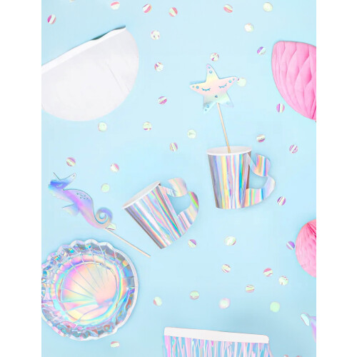 Rubies 6 Holographic Mermaid Paper Cups 220ml 1