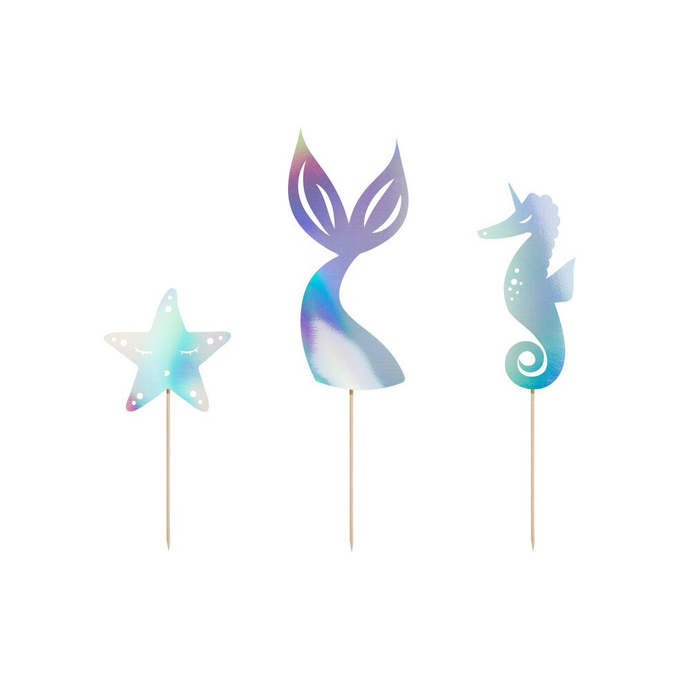 Rubies 3 Holographic Mermaid Cake Topper 24.5Cm