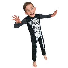 (5 to 6 years (110 to 116 cm)) Classic skeleton costume for children