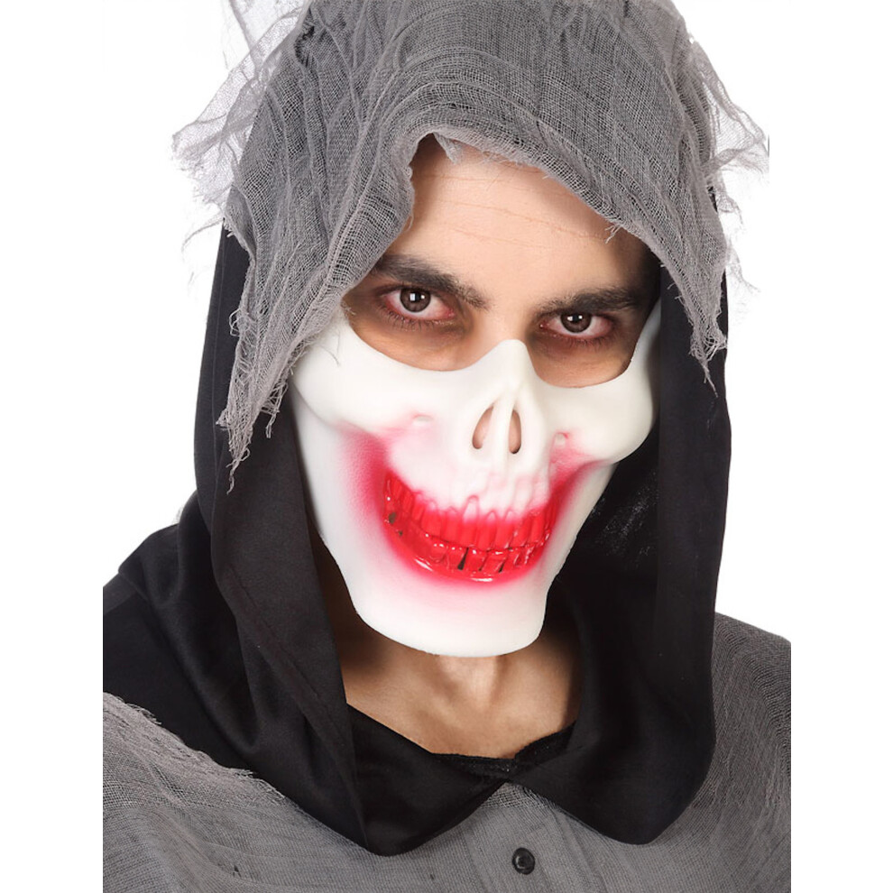New Rubies Unisex Adult Bloody Skeleton Half Mask
