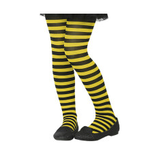 Children's yellow and black striped tights