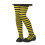 Rubies Children's yellow and black striped tights 1