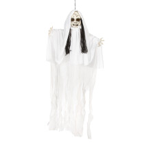 Hangdecoratie spookpop met verlichting 100 x 70 cm