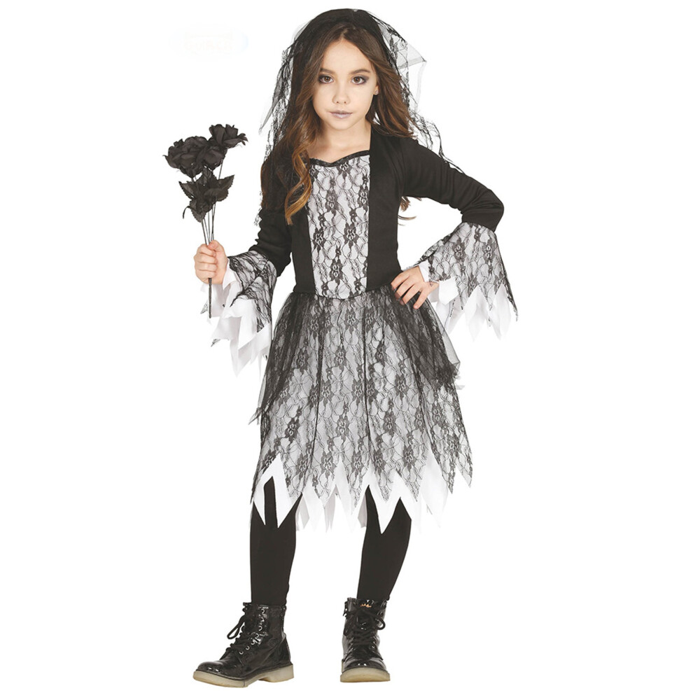 Rubies (To 9 Years (125-135 Cm)) Girl's Lace Living Dead Bride Costume