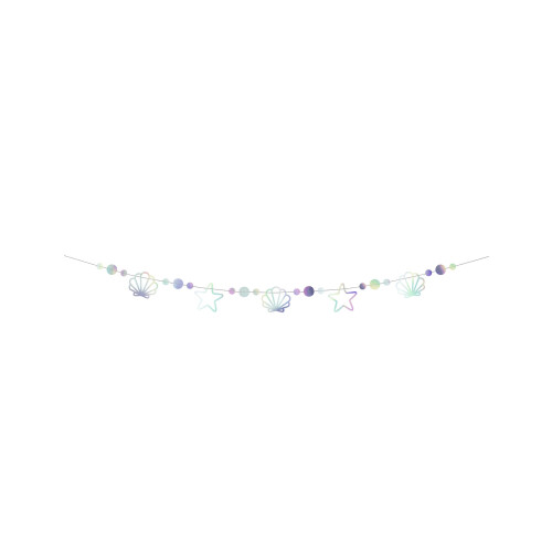 Rubies Holographic Mermaid Cardboard Garland 1.65m
