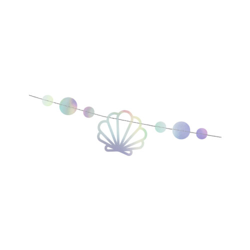 Rubies Holographic Mermaid Cardboard Garland 1.65m 1